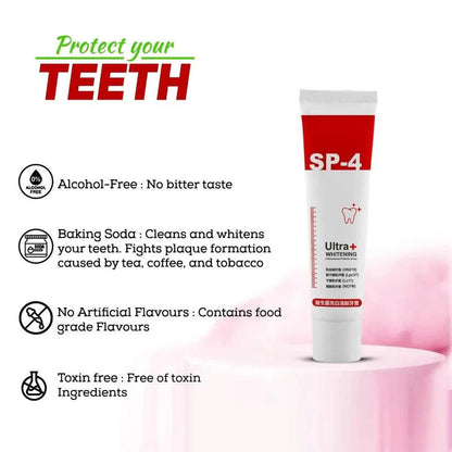SP4 Ultra Whitening Probiotic Toothpaste              (BUY 1GET 1 FREE!  FLAT Rs.200 OFF on Pre-Paid Orders! LIMITED OFFERO)